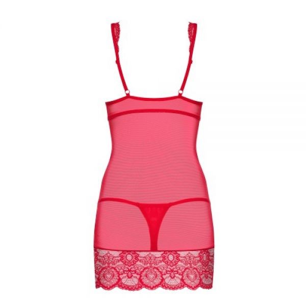 Сорочка 853-CHE-3 chemise & thong red L/XL