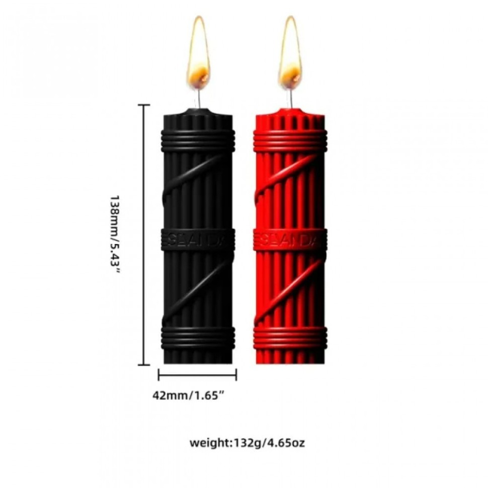 Набір низькотемпературних свічок для БДСМ зі скребком у вигляді сокири Sevanda, 2 шт.