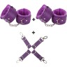 Набір БДСМ "Love caresses" колір фіолетовий наручники, окови, конектор