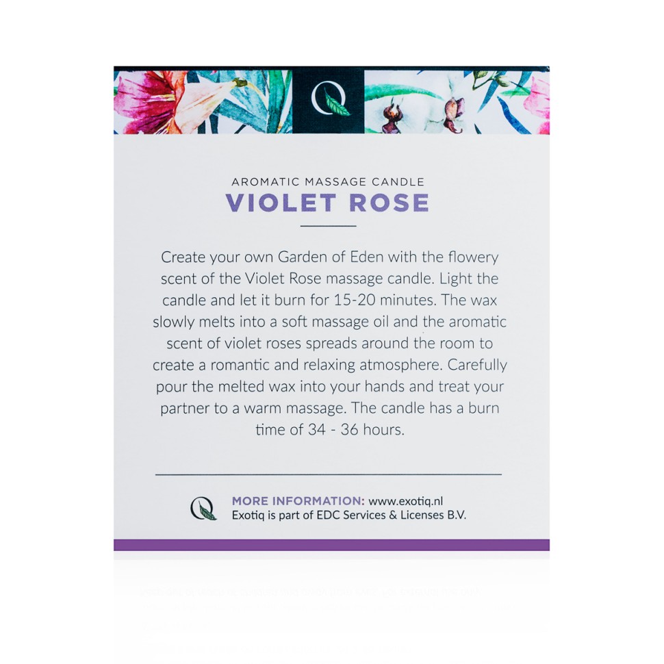 Масажна свічка Exotiq Massage Candle Violet Rose 200 г