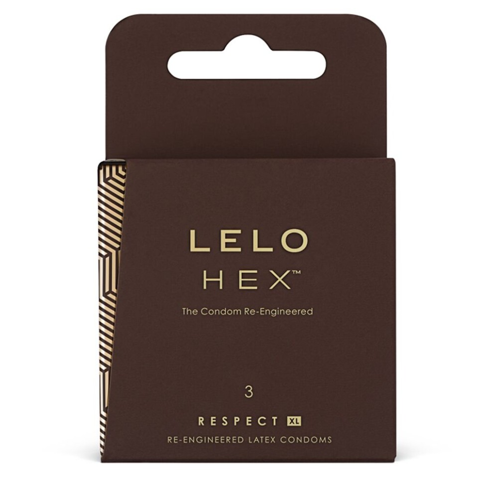 Большие тонкие презервативы из натурального латекса LELO HEX Condoms Respect XL 3 шт