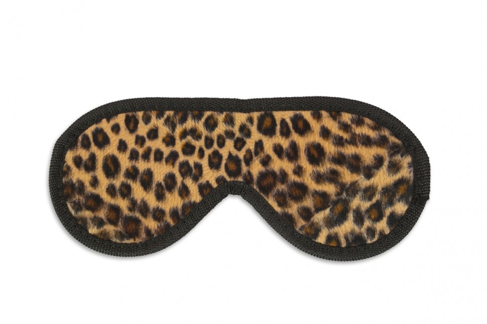 Закрытая маска на глаза с леопардовым мехом