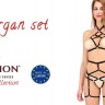 Комплект білизни MORGAN SET OpenBra black L/XL - Passion Exclusive: стрепи: трусики, ліф, пояс