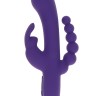 Вібратор-кролик з анальною ялинкою Toy Joy, силіконовий, фіолетовий, 21.5 х 4 см