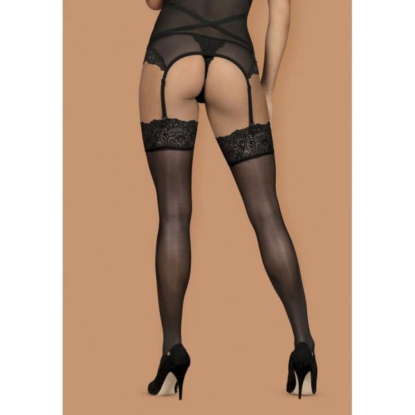 Чулки черный Obsessive Bondea stockings black S/M