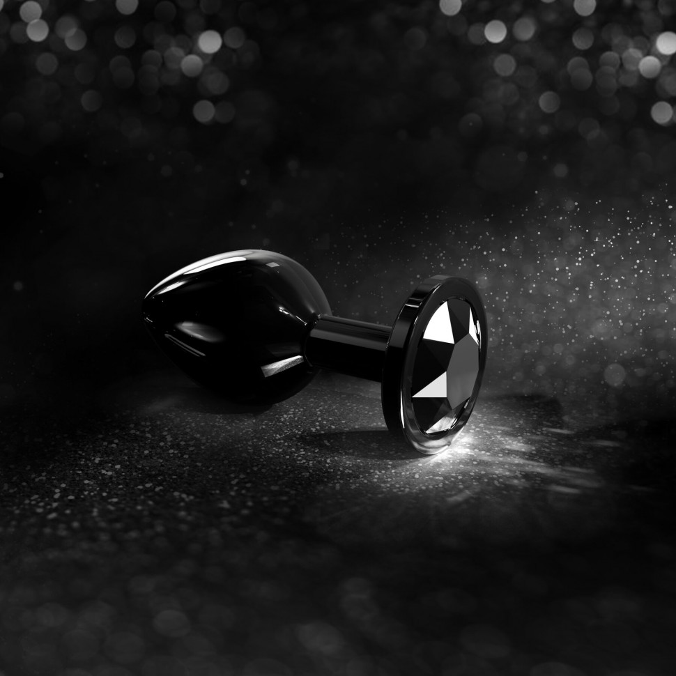 Металева анальна пробка із прикрасою у вигляді кристалу Dorcel - Diamond Plug BLACK M