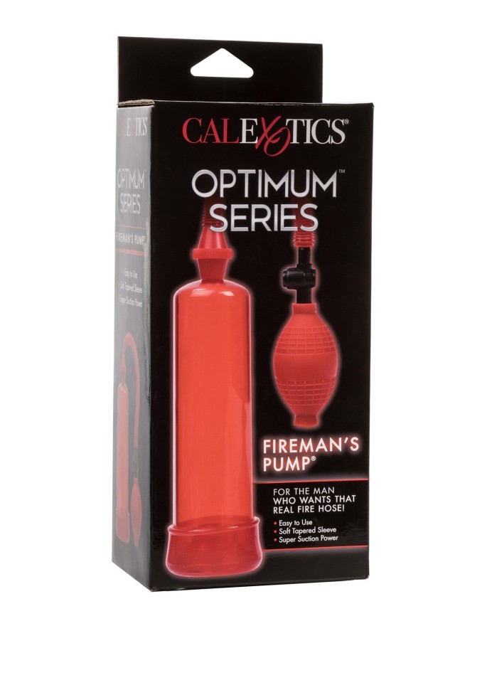 Механічна вакуумна помпа для пеніса з насосом-грушею Fireman's CalExotics, червона, 19 х 5.7 см