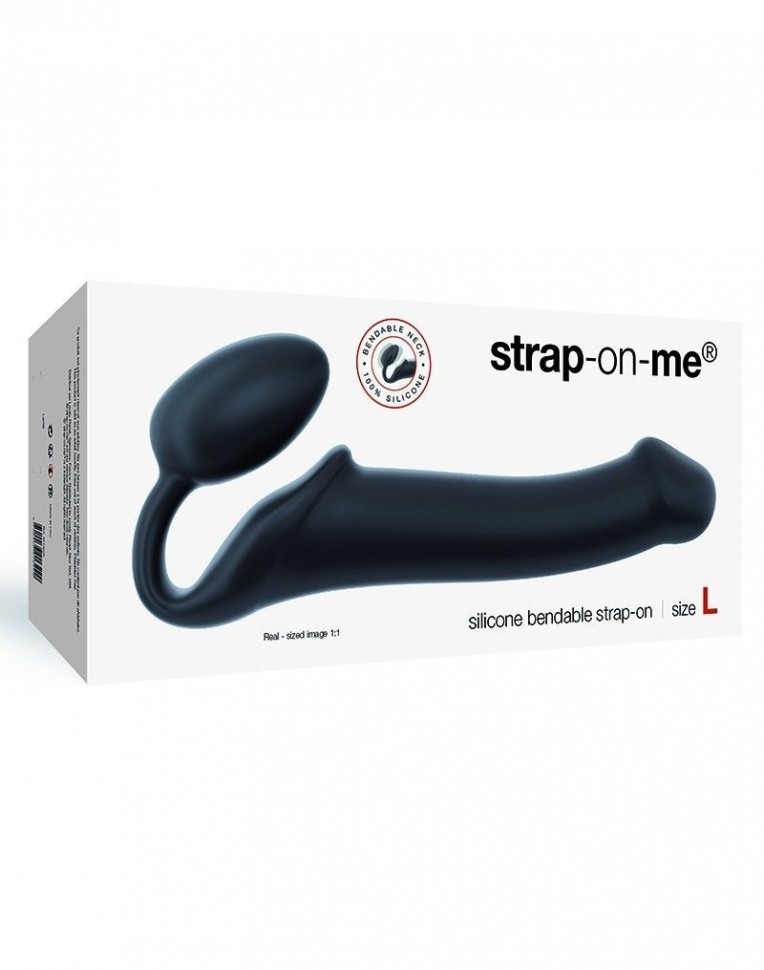 Безремінний страпон Strap-On-Me Black L, повністю регульований, діаметр 3,7см