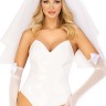 Еротичний костюм нареченої Leg Avenue Tiered bridal veil O/S