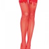 Leg Avenue Fishnet Thigh Highs With Bow OS Red