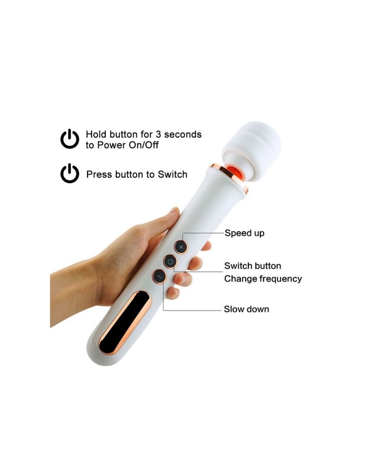 Вібратор-мікрофон білий Massager Super Powerful 10 Function