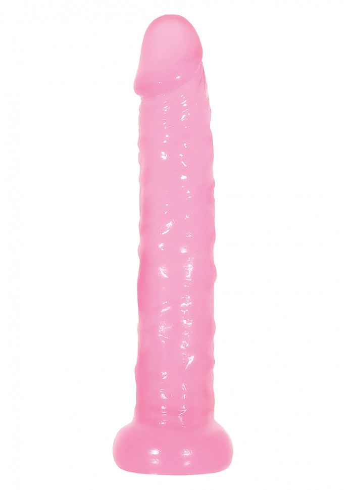 Розовый фаллоимитатор для анального секса Pink Jelly Slim Dildo, 14 см х 2.5 см