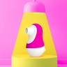 Мистер Факер Pinguino - 2в1 вакуумный стимулятор с подвижным язычком, 9.4x6.2 см (розовый)