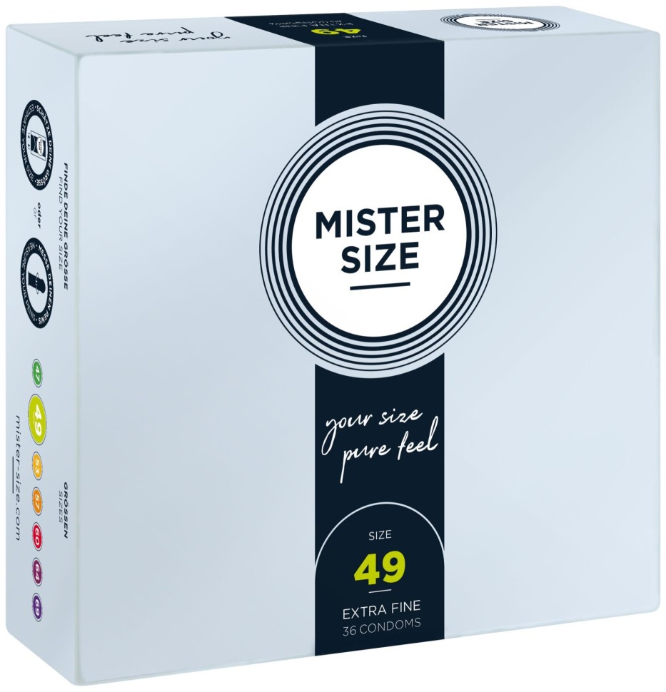 Презервативи Mister Size - pure feel - 49 (36 condoms), товщина 0,05 мм (м'ята упаковка!!!)