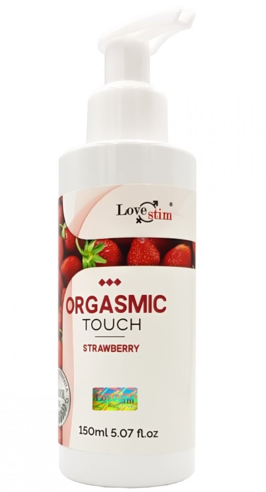 Ароматизований лубрикант та масажний гель 2 в 1 з збуджуючим ефектом Love Stim - Orgasmic Touch Strawberry, 150 ml