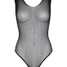 Leg Avenue Rhinestone fishnet bodysuit OS Black