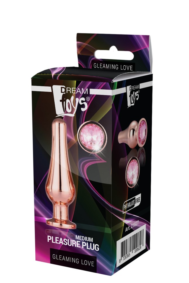 DT21827 анальна пробка конічної форми Dream Toys GLEAMING LOVE ROSE GOLD PLEASURE PLUG M