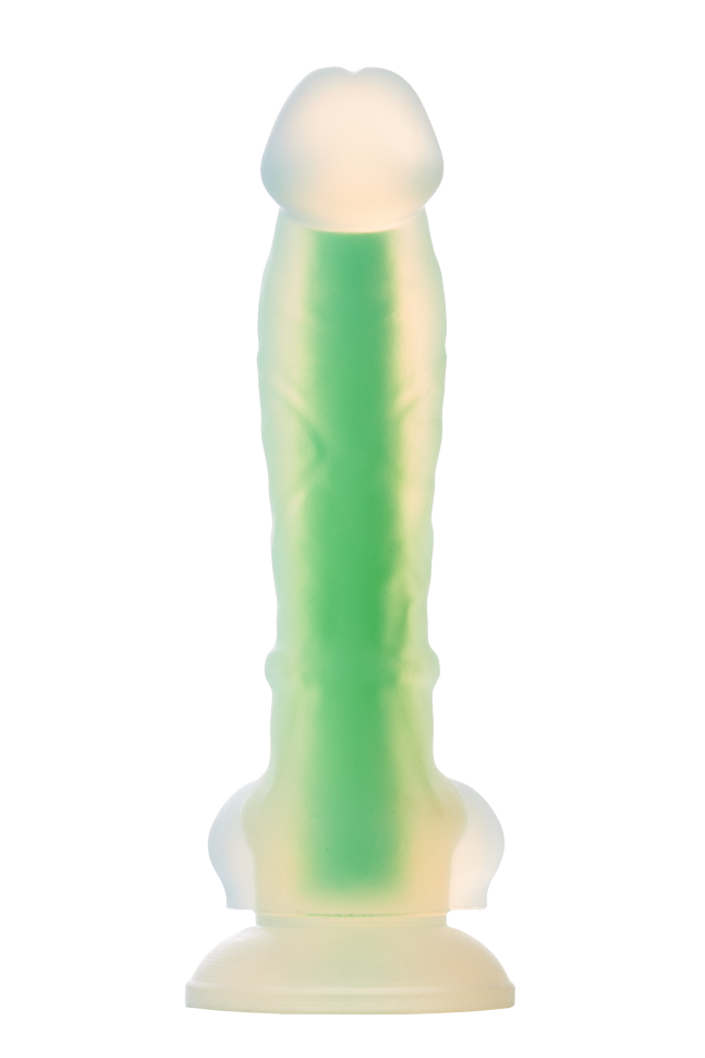 Фалоімітатор Dream Toys, що світиться RADIANT SOFT SILICONE GLOW IN THE DARK DILDO SMALL GREEN