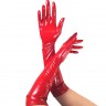 Глянсові вінілові рукавички Art of Sex - Lora, розмір M, колір Червоний
