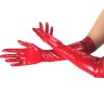 Глянсові вінілові рукавички Art of Sex - Lora, розмір M, колір Червоний