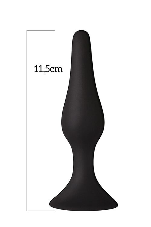 Анальна пробка з присоскою MAI Attraction Toys №33 Black, довжина 11,5cм, діаметр 3см