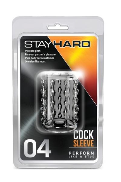 Насадка STAY HARD-COCK Sleeve 04, CLEAR, Бесцветный прозрачный