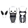 Сексуальний костюм зайчика UPKO Bunny Girl Bodysuit з відкритими грудьми, чорний, М