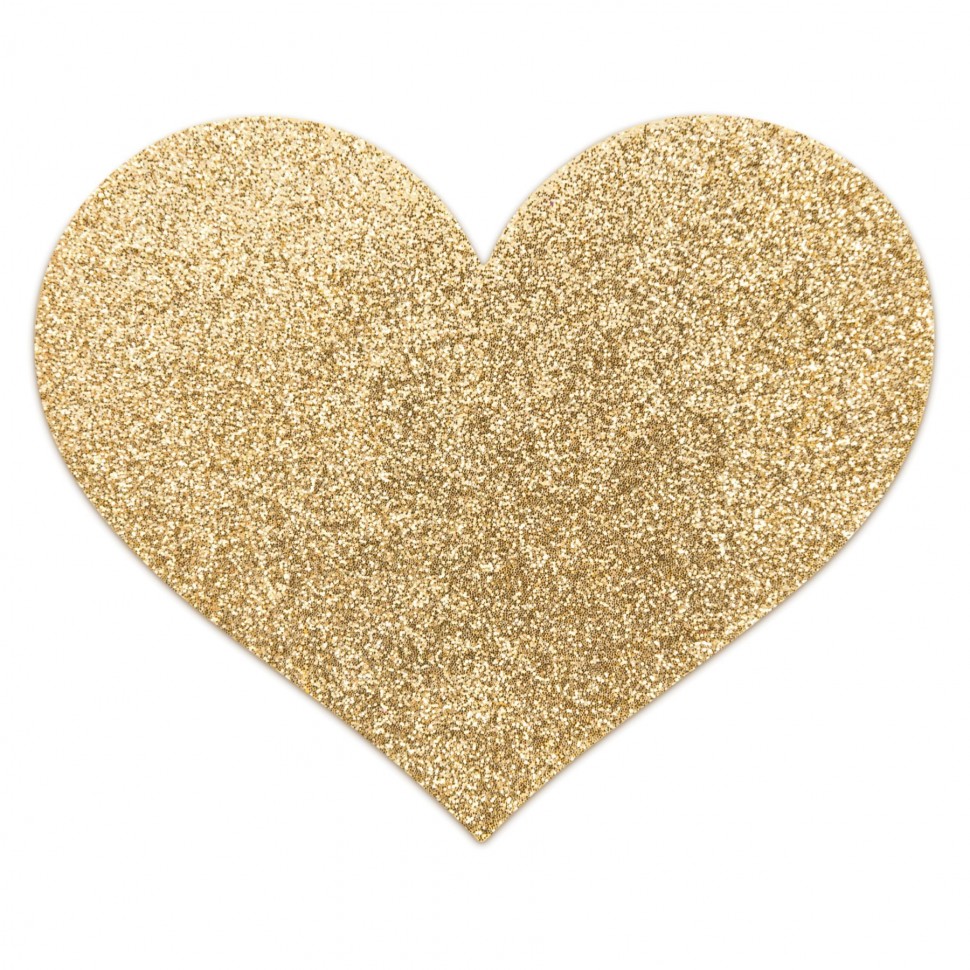Пестіс - стикини Bijoux Indiscrets - Flash Heart Gold, наклейки на соски