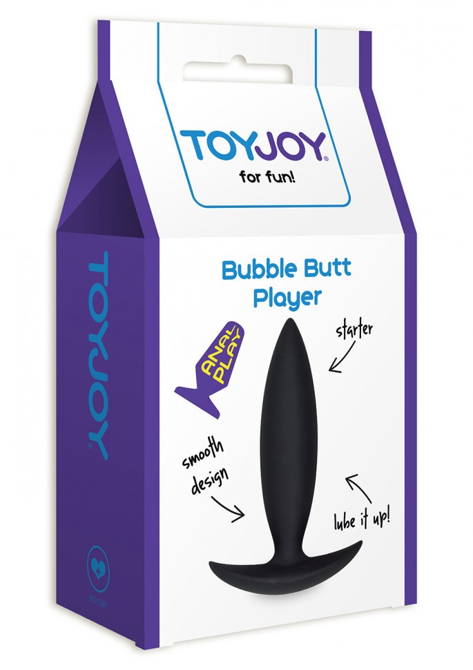 Анальная пробка Bubble Butt Player Starter черная, 10х2,5 см