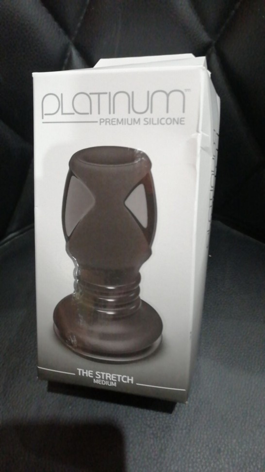 Анальний тунель Doc Johnson Platinum Premium Silicone - The Stretch Medium - Black  (м'ята упаковка)