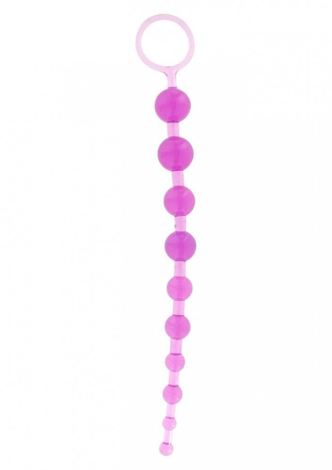 Анальная цепочка на жесткой связке Thai, 25Х2 см (фиолетовый)