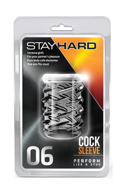 Насадка STAY HARD-COCK Sleeve 06, CLEAR, Прозрачный
