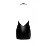 Сексуальна вінілова міні-сукня S F283 Noir Handmade, з мереживом, чорна
