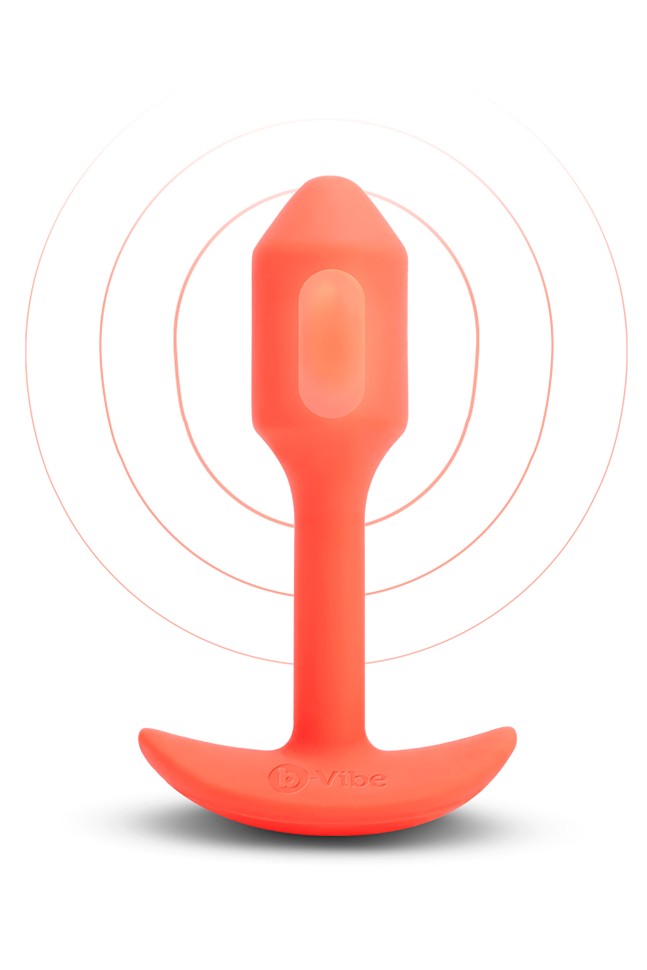 Анальна пробка з вібрацією розміру S B-Vibe Vibrating Snug Plug 1, помаранчева