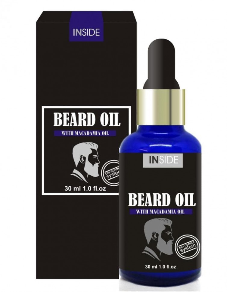 Inside Beard Oil средство для бороды c маслом макадами и миндальным маслом 30 мл.