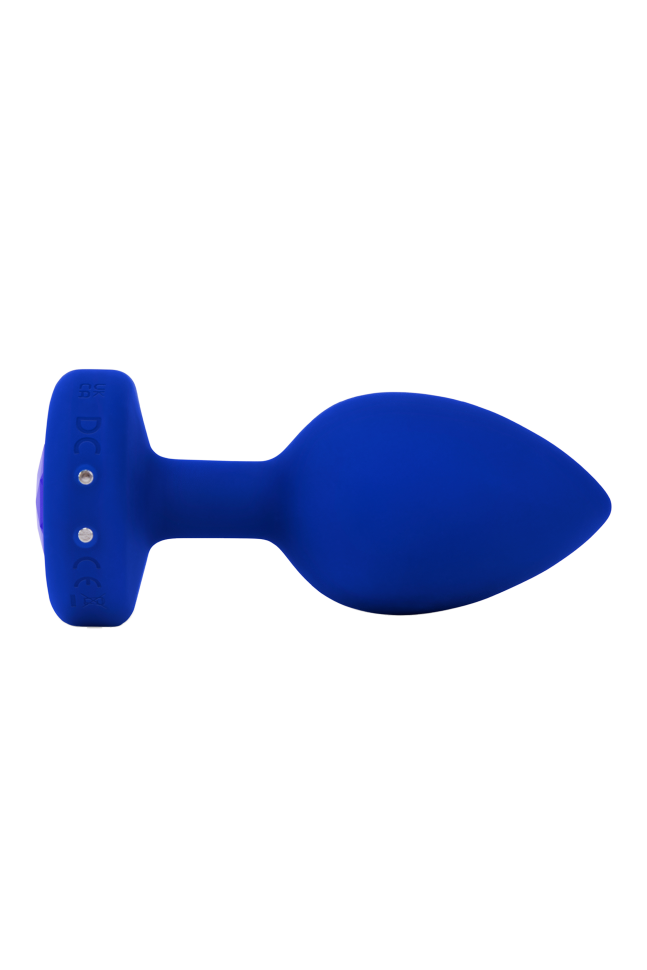 Анальна пробка з каменем та з вібрацією L/XL B-Vibe з дистанційним пультом керування, синя