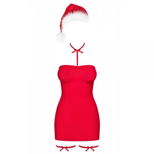 Комплект Obsessive Kissmas chemise Red ® XXL, Червоний, XXL
