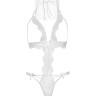 Костюм нареченої Leg Avenue G-string teddy, veil & garter One size White, з відкритими грудьми