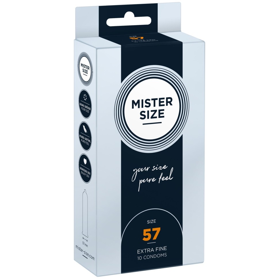 Презервативи Mister Size - pure feel - 57 (10 condoms), товщина 0,05 мм (м'ята упаковка!!!)