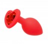 Анальная пробка Red Silicone Heart Red, S