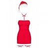 Комплект Obsessive Kissmas chemise Red® L / XL, Червоний, L/ХL