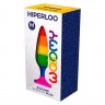 Силіконова анальна пробка Wooomy Hiperloo Silicone Rainbow Plug M, діаметр 2,9 см, довжина 11 см