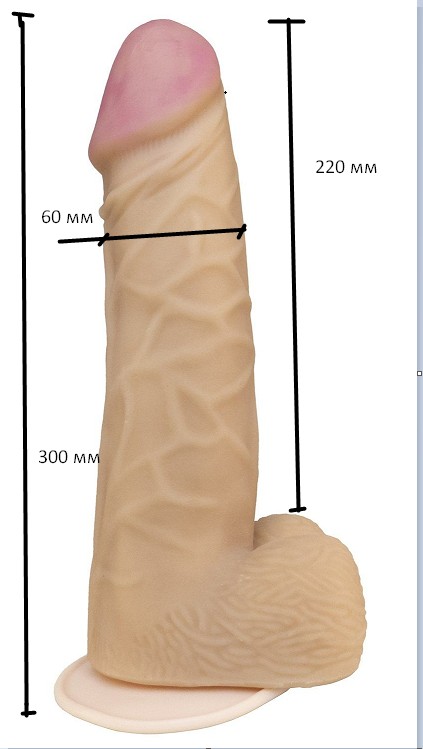 Фалоімітатор EGZO ГІГАНТ на присосці FS02 ( довжина 30 см, діаметр 6 см )