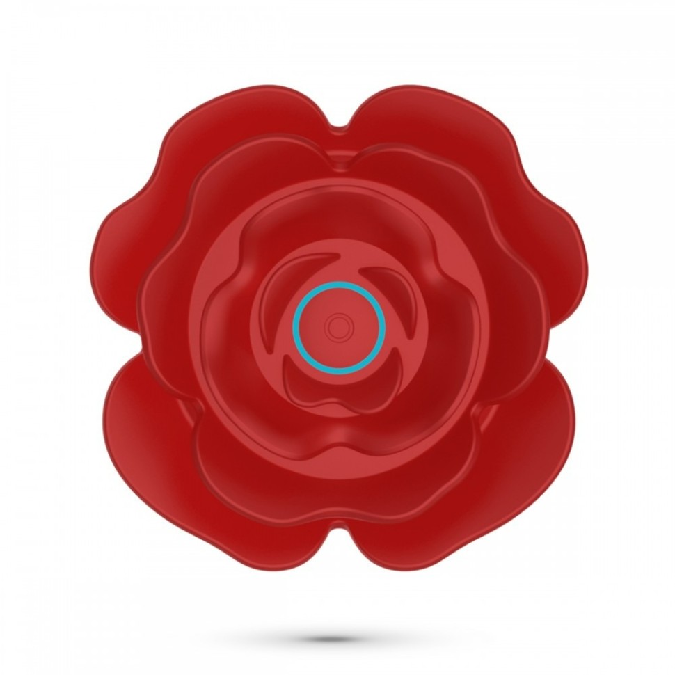 Анальна пробка троянда з вібрацією та фрикціями Romeo Crushious, з пультом, силіконова, червона