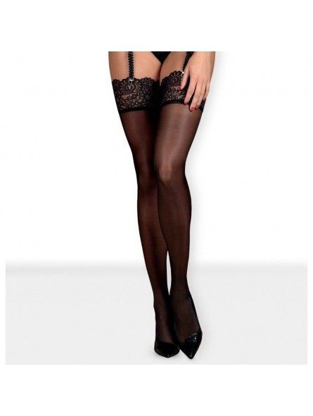 Чулки черный Obsessive Mixty stockings black L/XL