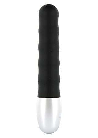 Мини-вибратор Discretion Ribbed Vibrator 11х2 см. (черный)