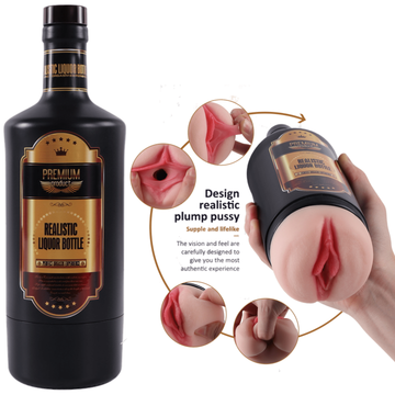Мастурбато-вагіна пляшка "Vagina Realistic Wine Bottle" без вібрації тілесний