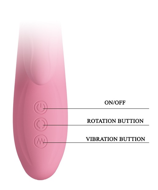 Вибратор с вращающимся стимулятором клитора Pretty Love - GINA 4 rotation 7 vibration, BW-067003-1