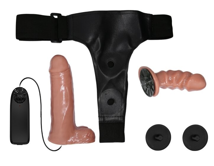 Страпон з вібрацією Ultra Passionate Harness Dual Penis 6,2", BW-022066Z