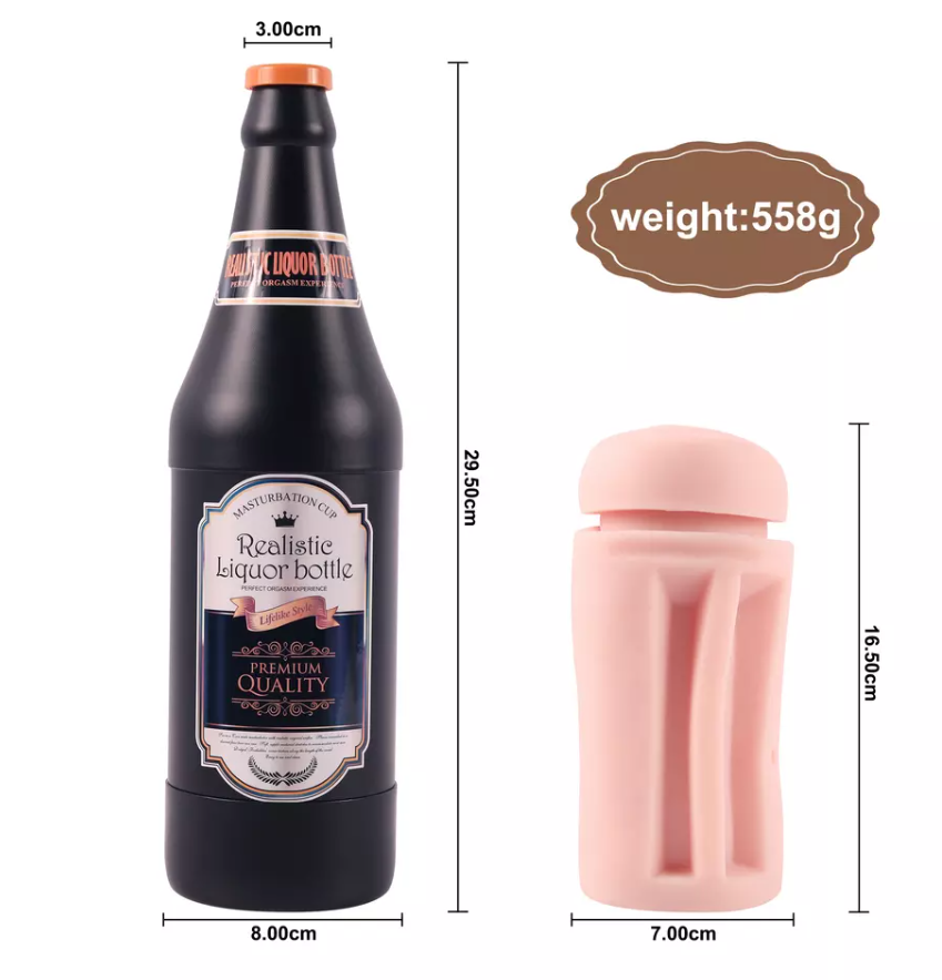 Мастурбато-вагіна пляшка "Sonya Beer Bottle" без вібрації тілесний